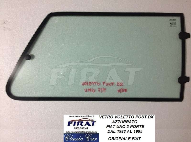VETRO VOLETTO FIAT UNO 3P POST.DX AZZURRATO